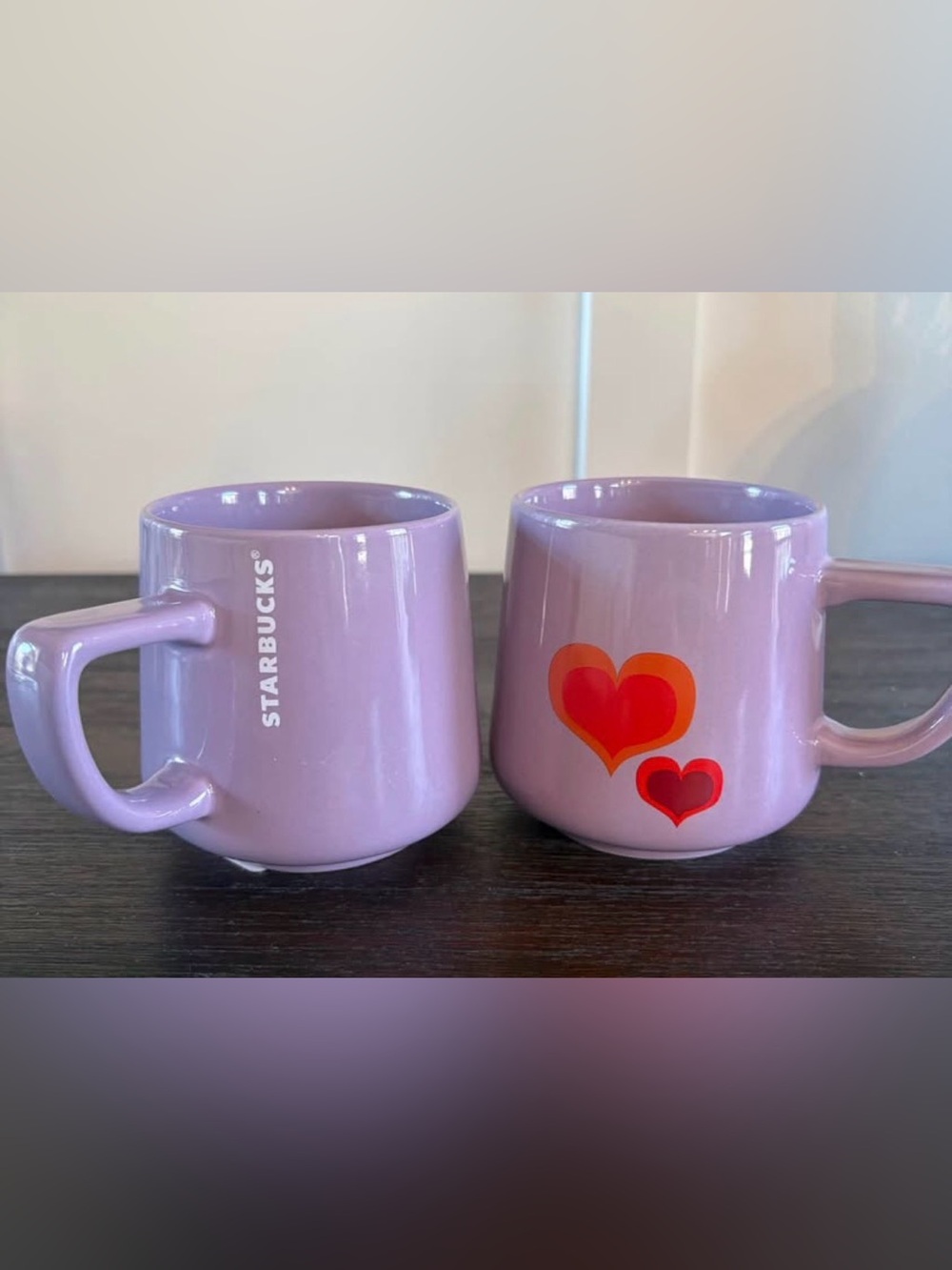 Starbucks Purple Heart Mugs, set of 2